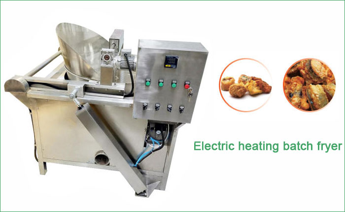 Electric heating batch fryer machine