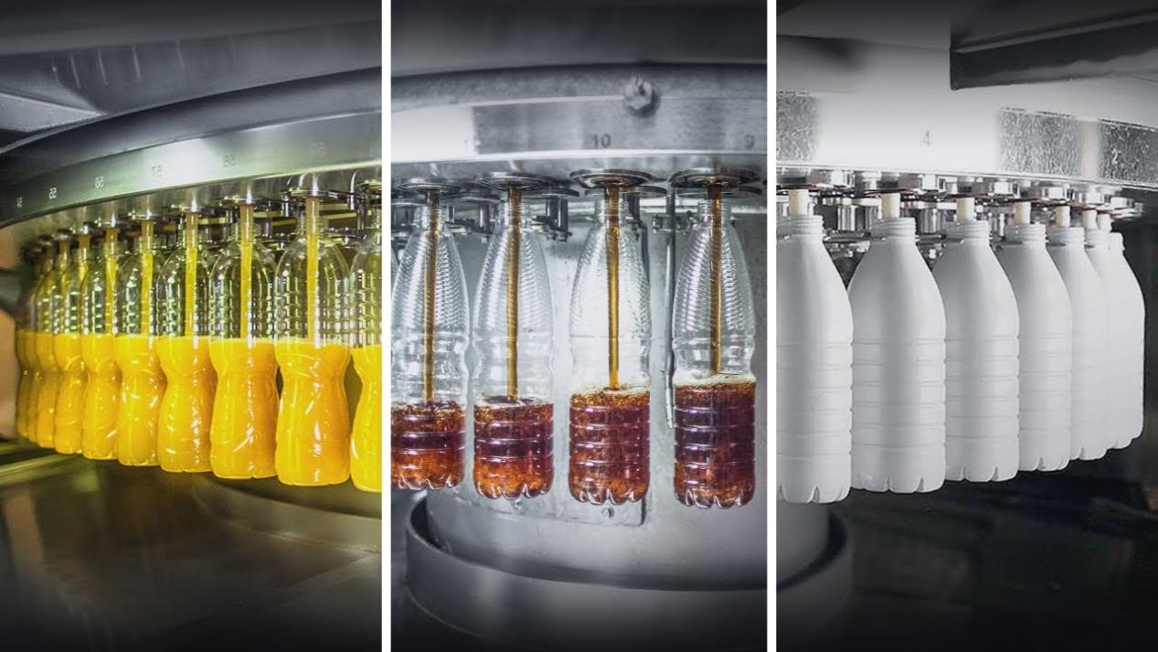 Aseptic liquid filling machine working