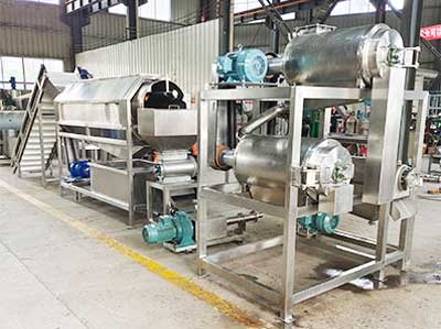 Mango pulp machine in factory