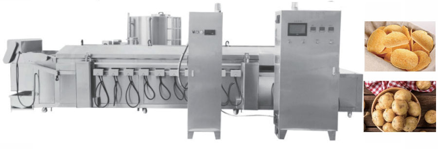 Continuous chip fryer machine