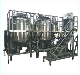Platform type vacuum emulsifying machine