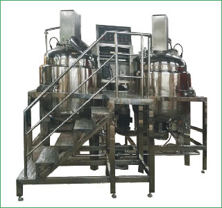 Platform type vacuum emulsifying machine