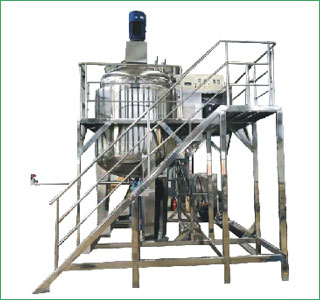 Platform type vacuum emulsifying machine
