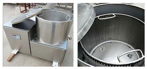 Centrifugal deoiling machine inside