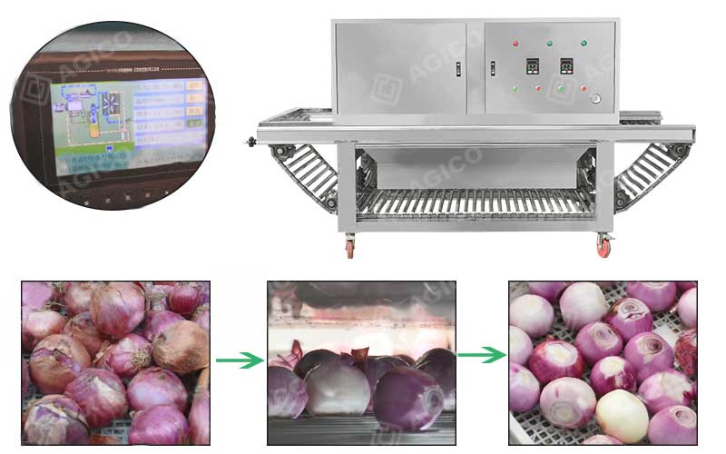chain onion peeling machine