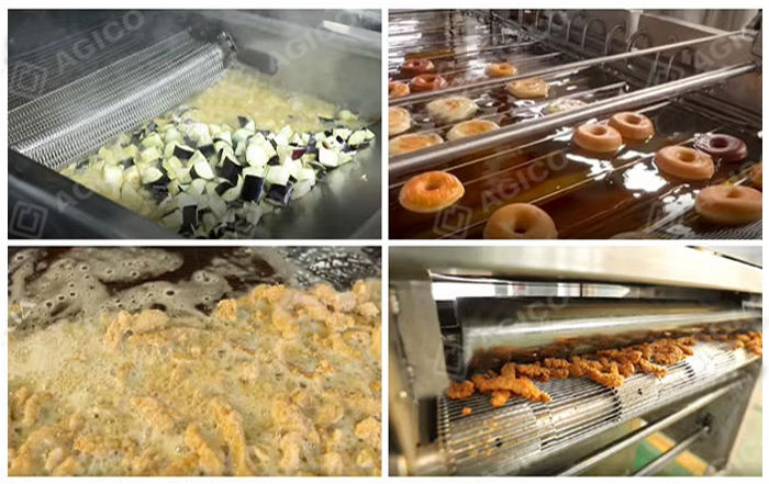 Chip fryer machine working