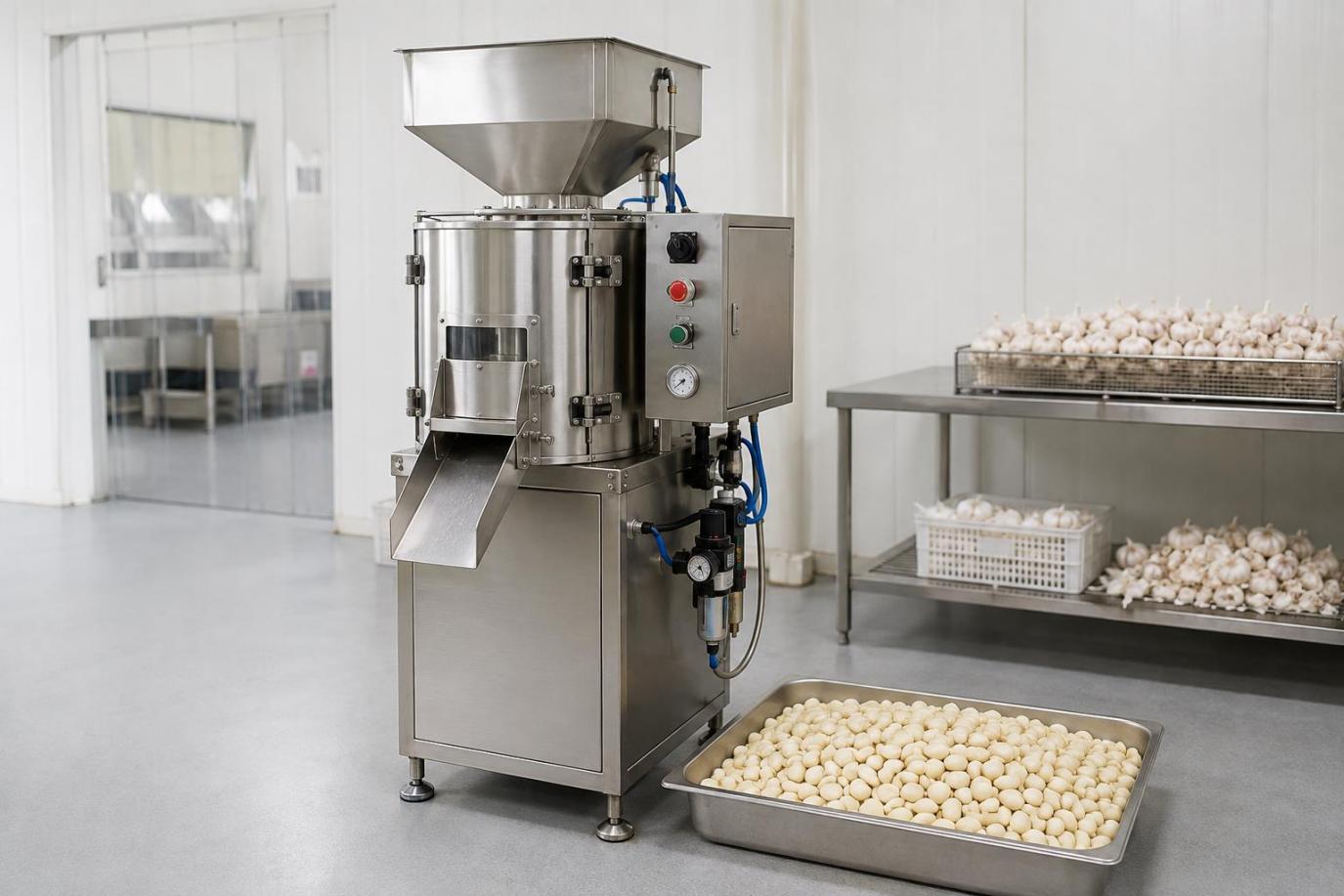 Compact stainless steel commercial garlic peeling machine
