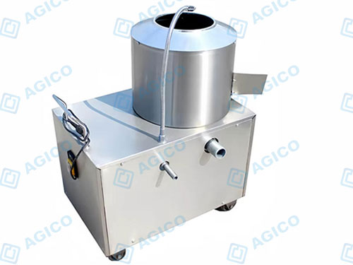 Drum type potato washing and peeling machine