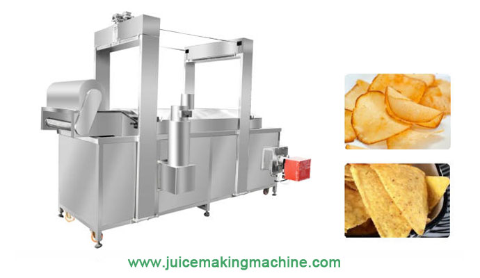 Gas heating continuously chip fryer