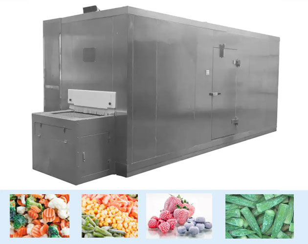 Liquid nitrogen tunnel freezer