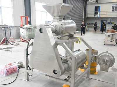 Mango pulp making machine working