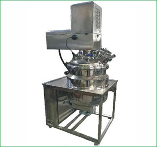Platform type vacuum emulsifying machine