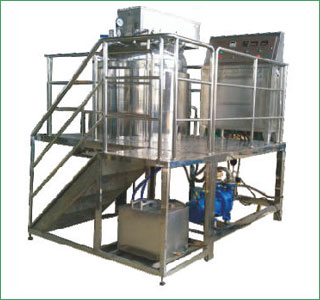 Platform type vacuum emulsifying machine