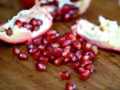 pomegranate peels and seeds