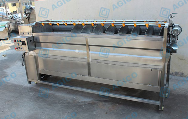 Screw potato washing peeling machine