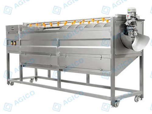 Screw type potato washer and peeler machine