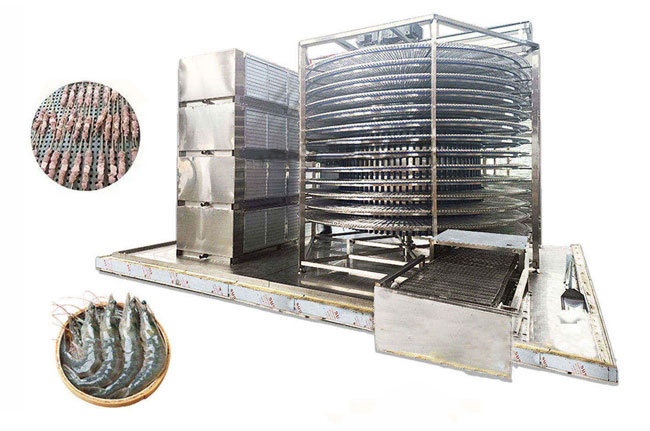 Single drum spiral iqf freezer