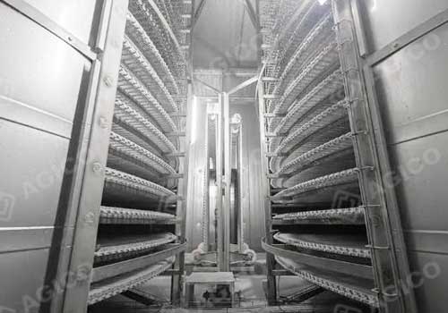 Spiral freezer inside structure