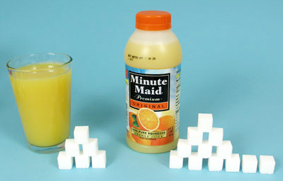 How much is the sugar content in fruit juice?
