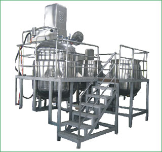 Platform type vacuum emulsifying machine