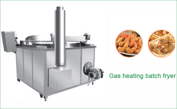 gas heating batch fryer