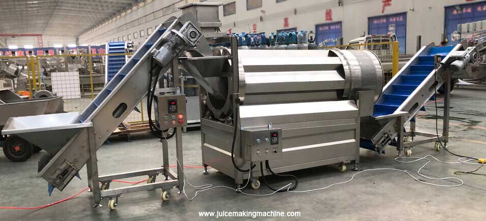 Drum type seasoning machine in the potato chips production line